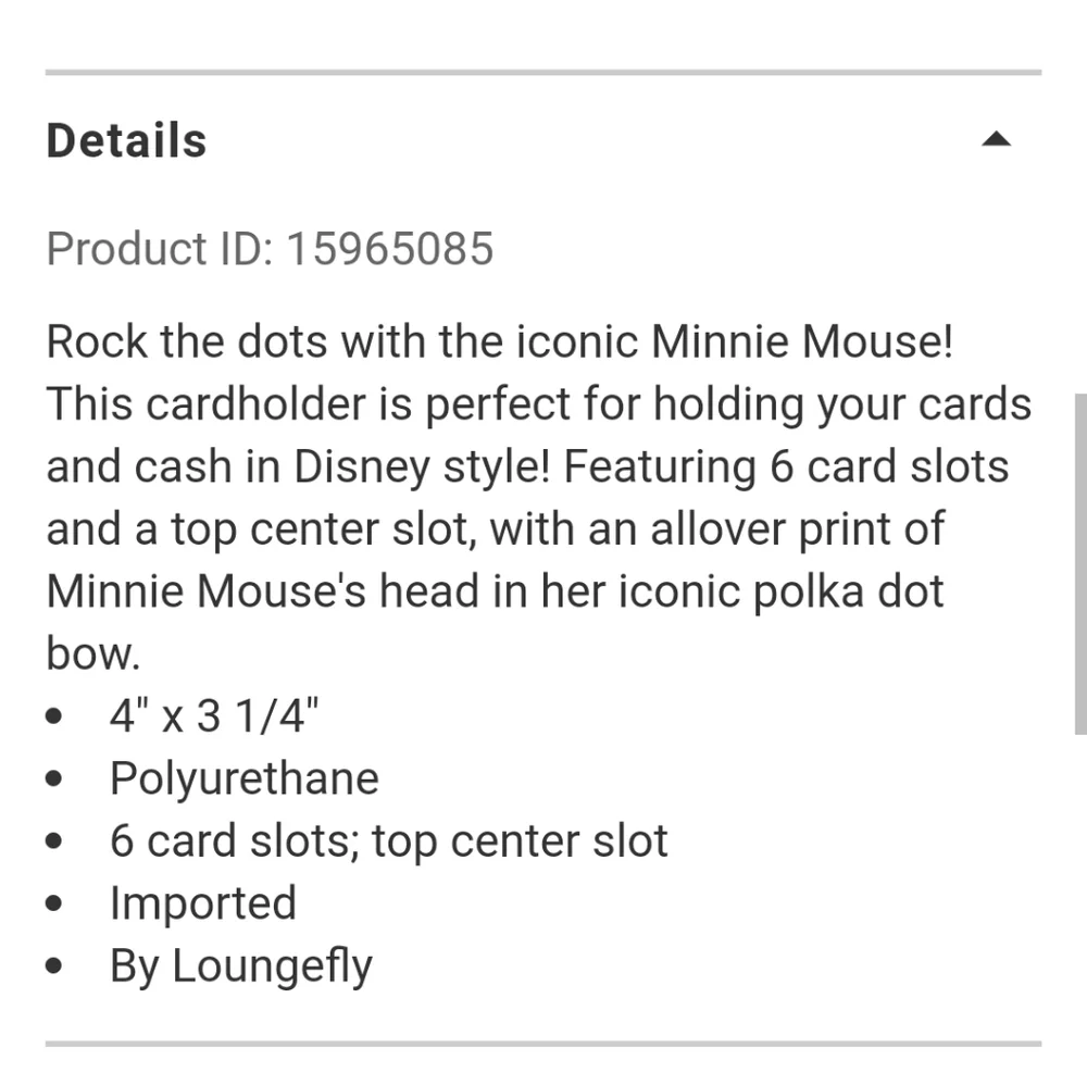 Loungefly Minnie Polkabows mini backpack and cardholder